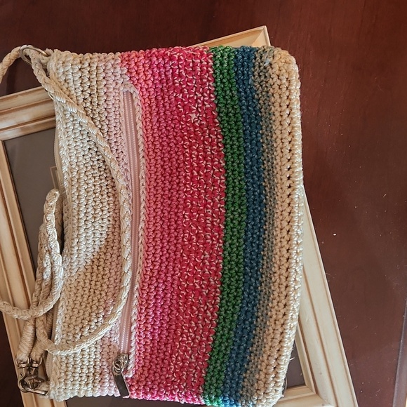 The Sak Hand-Crochet Carry-All Woven Summer Rainbow Purse - Picture 3 of 5